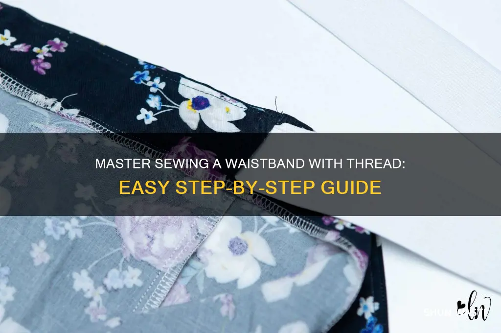 how to sew a waste band woth thread