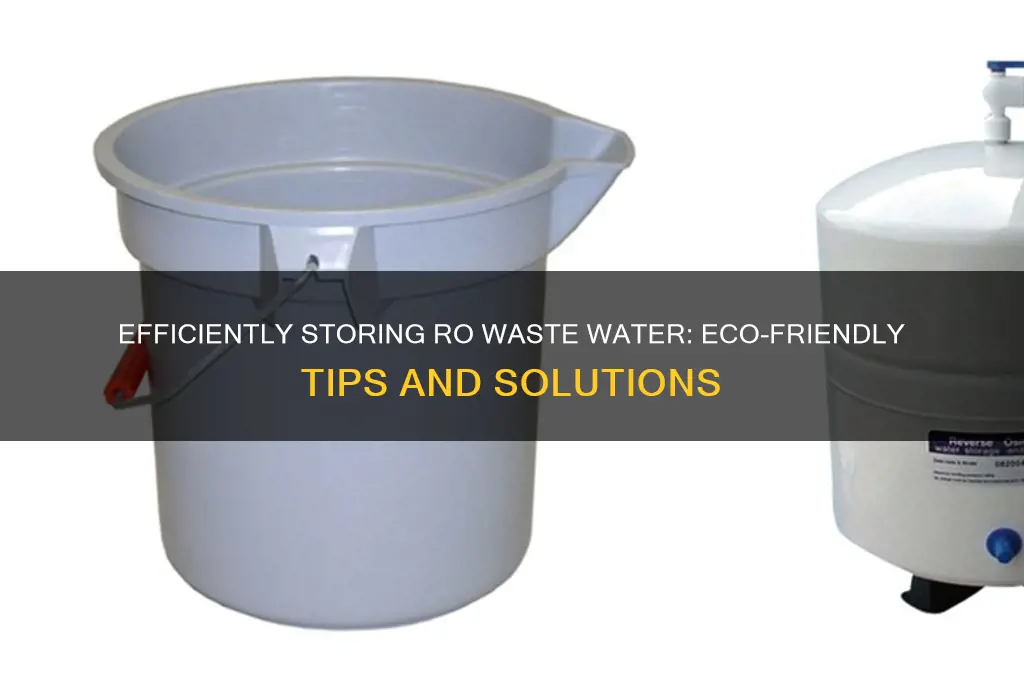 how to store waste water from ro