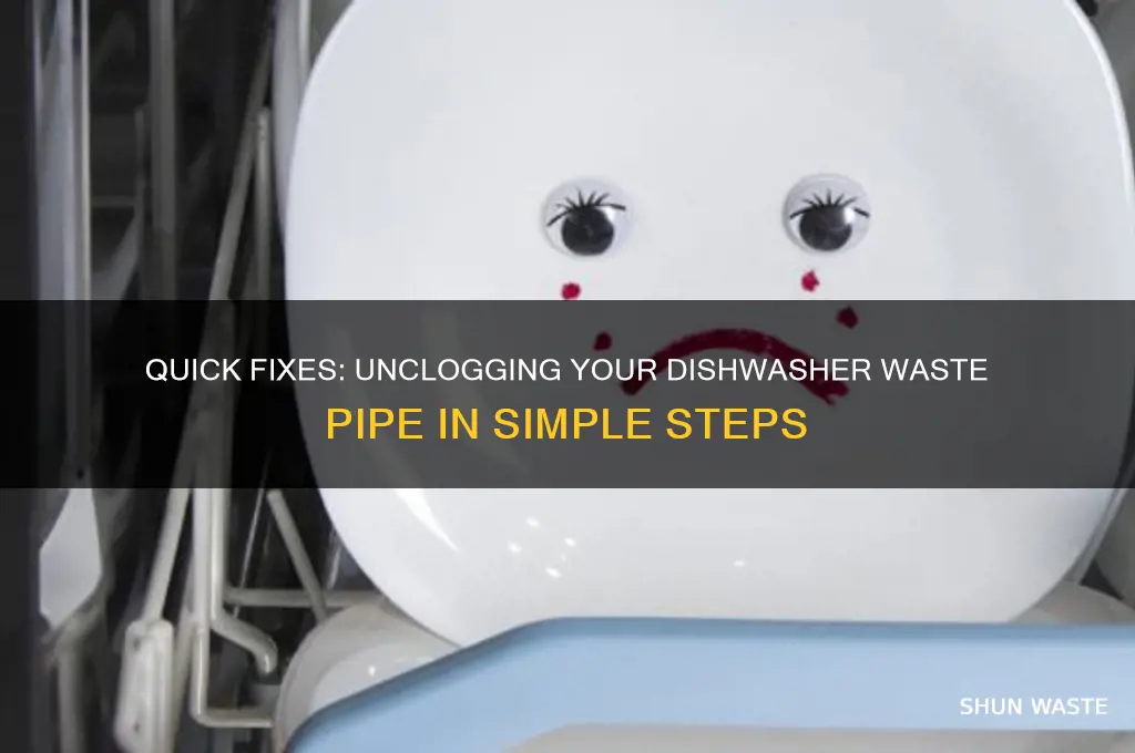 how to unblock a dishwasher waste pipe
