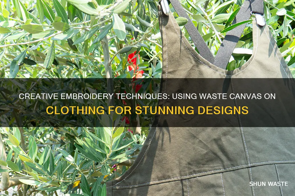 how to use waste canvas to embroidery on clothing