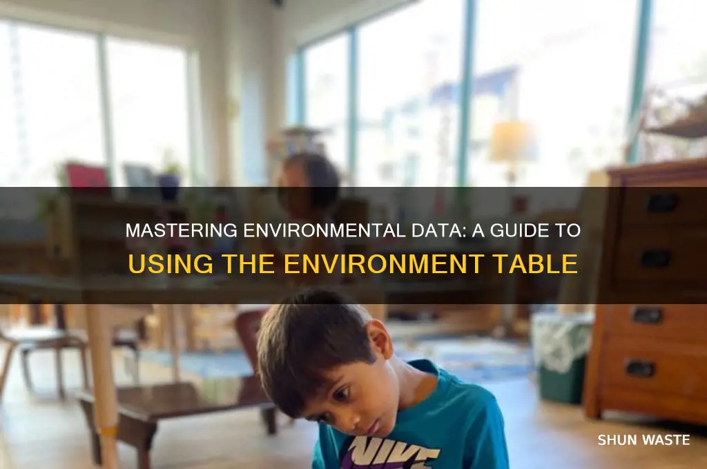 how to work the environment table