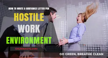 Writing a Grievance Letter: Addressing Hostile Work Environment Issues Effectively