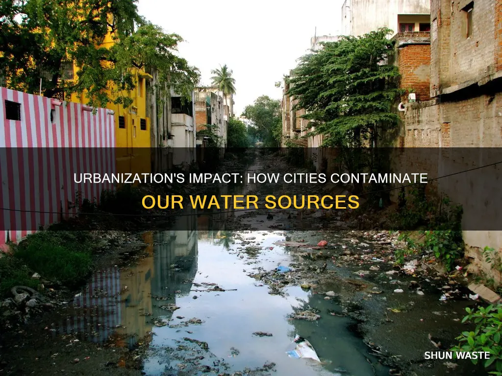 how urbanisation causes water pollution