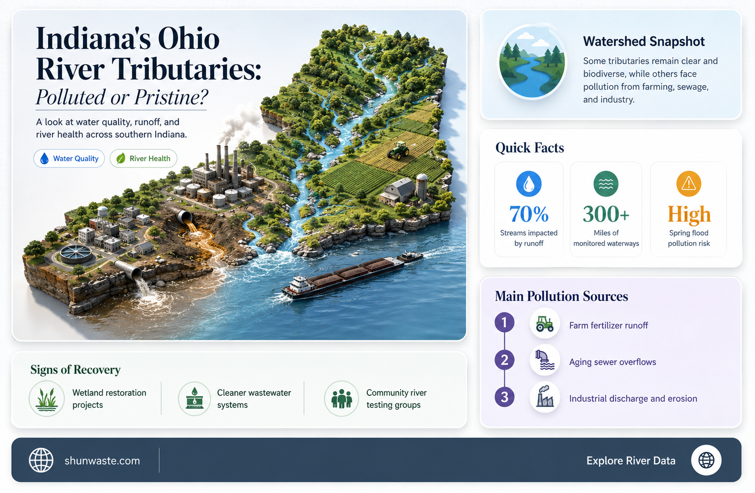 are ohio river tributaries in indiana polluted