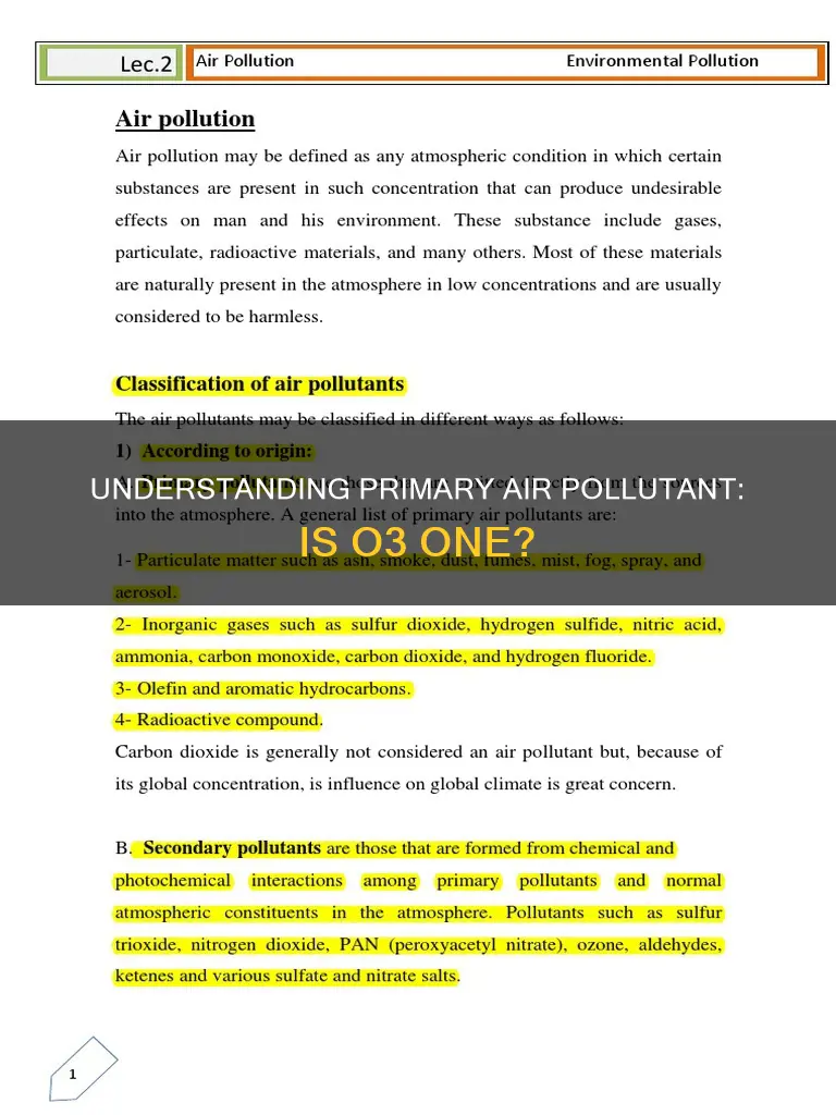 is 03 a primary air pollutant