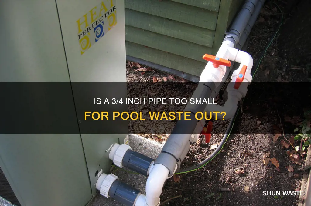 is 3 4 to small for pool waste out