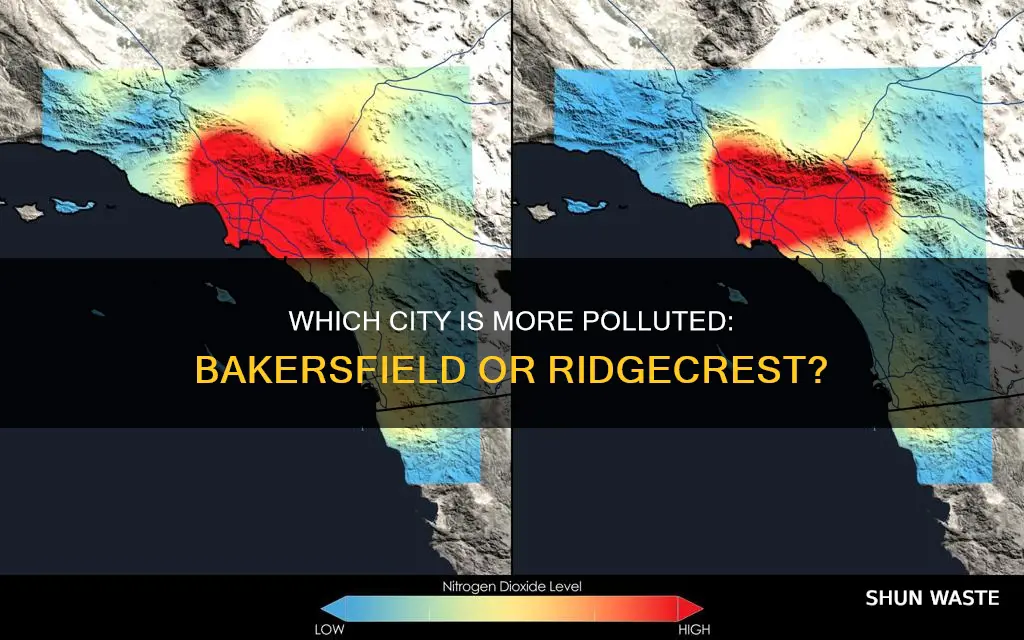 is bakersfield or ridgecrest more polluted