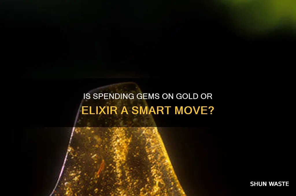 is buying gold or elixer with gems a waste