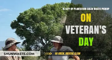 Plantation City's Solid Waste Pickup Schedule on Veteran's Day