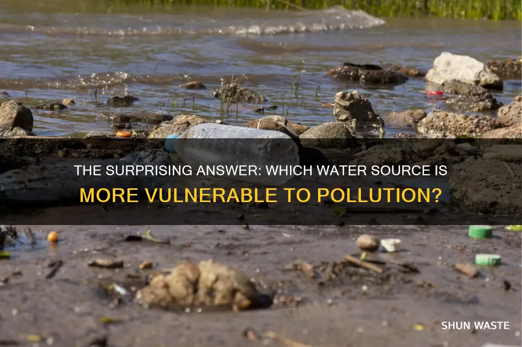 is ground water or surface water easier to pollute