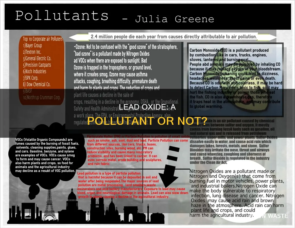 is lead oxide a pollutant