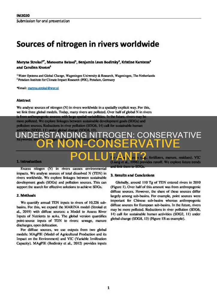 is nitrogen conservative or non conservative pollutant