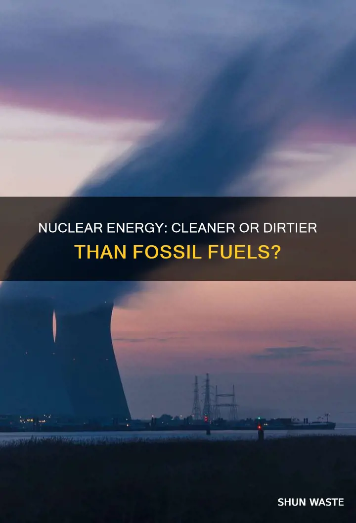 is nuclear energy more or less polluting than fossil fuel