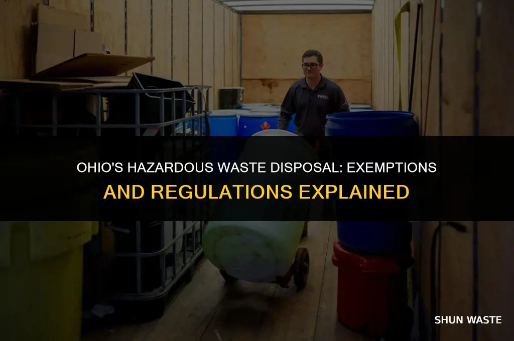 is there an exemption for hazardous waste disposal in ohio