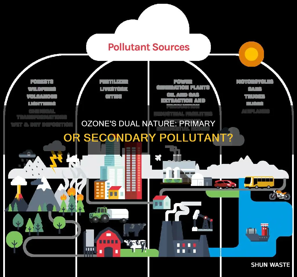 is tropospheric ozone a first or secondary pollutant