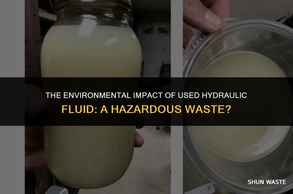 is used hydraulic fluid a hazardous waste