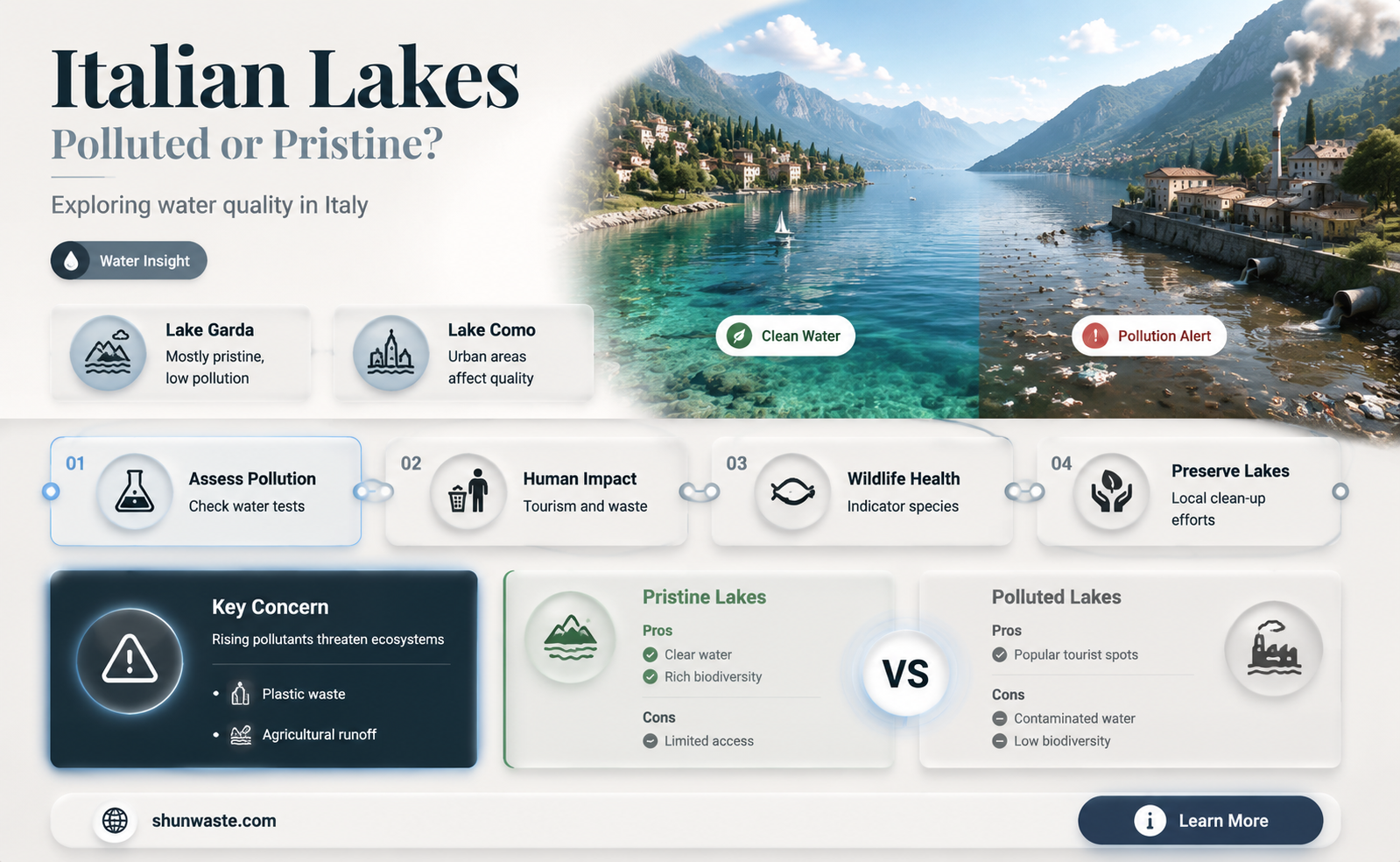 are italian lakes polluted