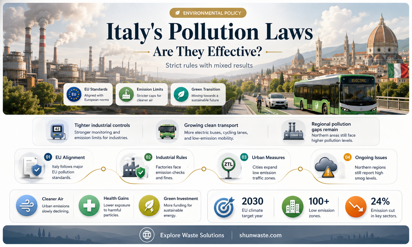 are pollution laws in place in italy