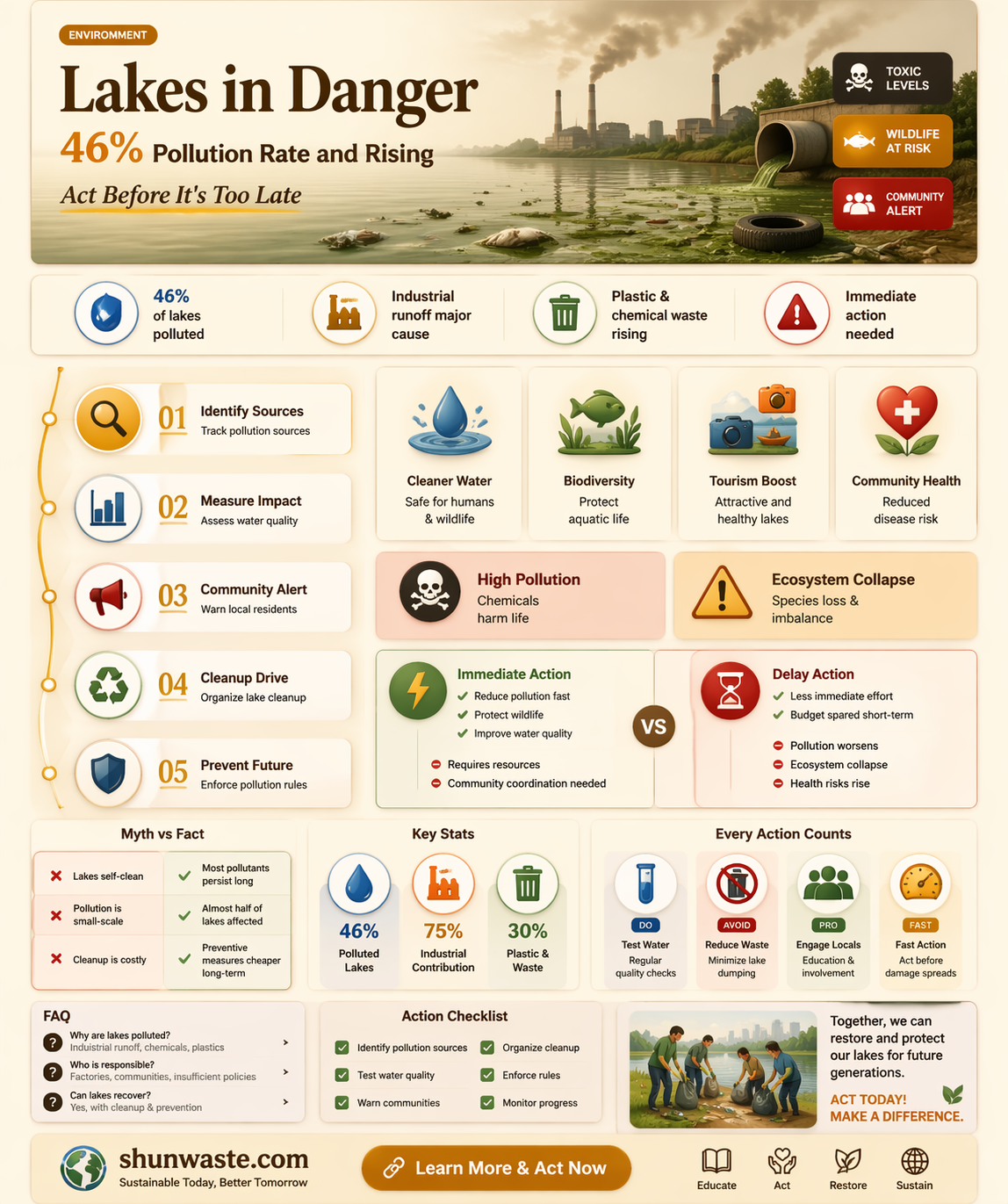 are 46 of lakes polluted