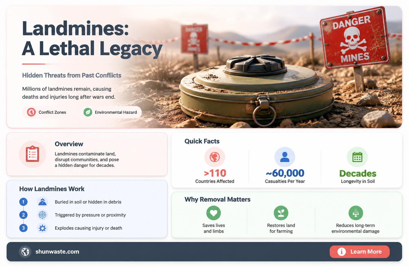 are landmines an example of pollution
