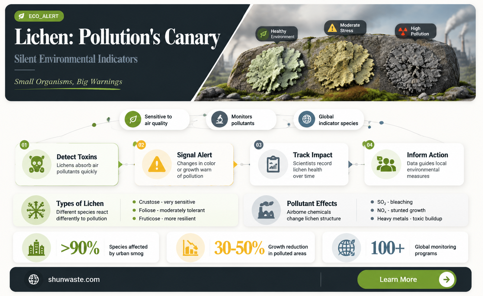 are lichens sensitive to pollution