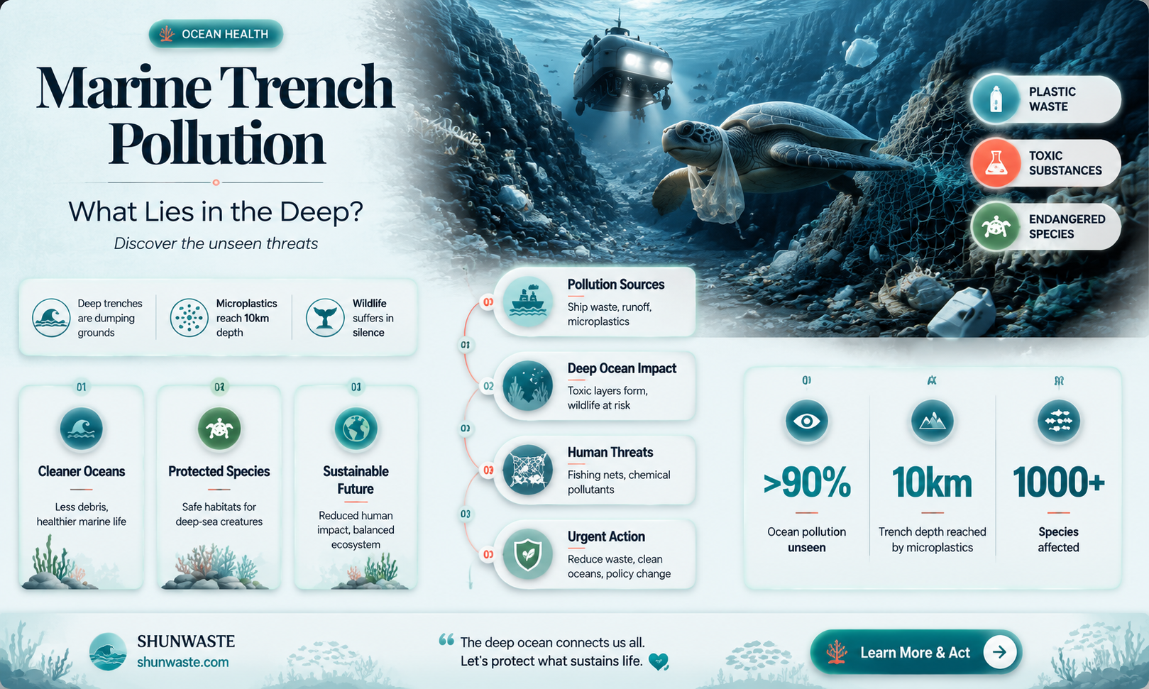 are marine pollutants found in deep ocean trenches