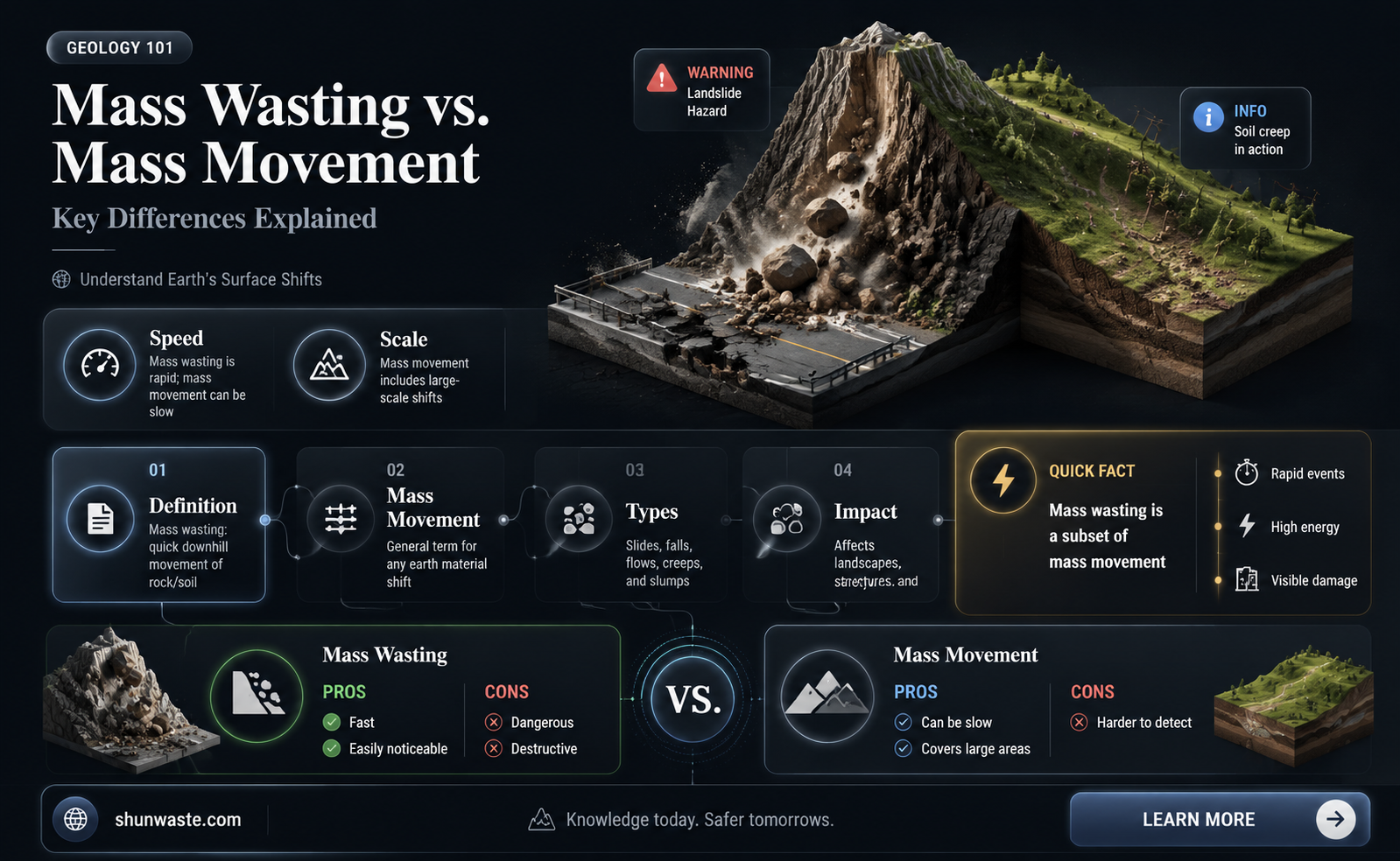 are mass wasting an mass movement the same thing