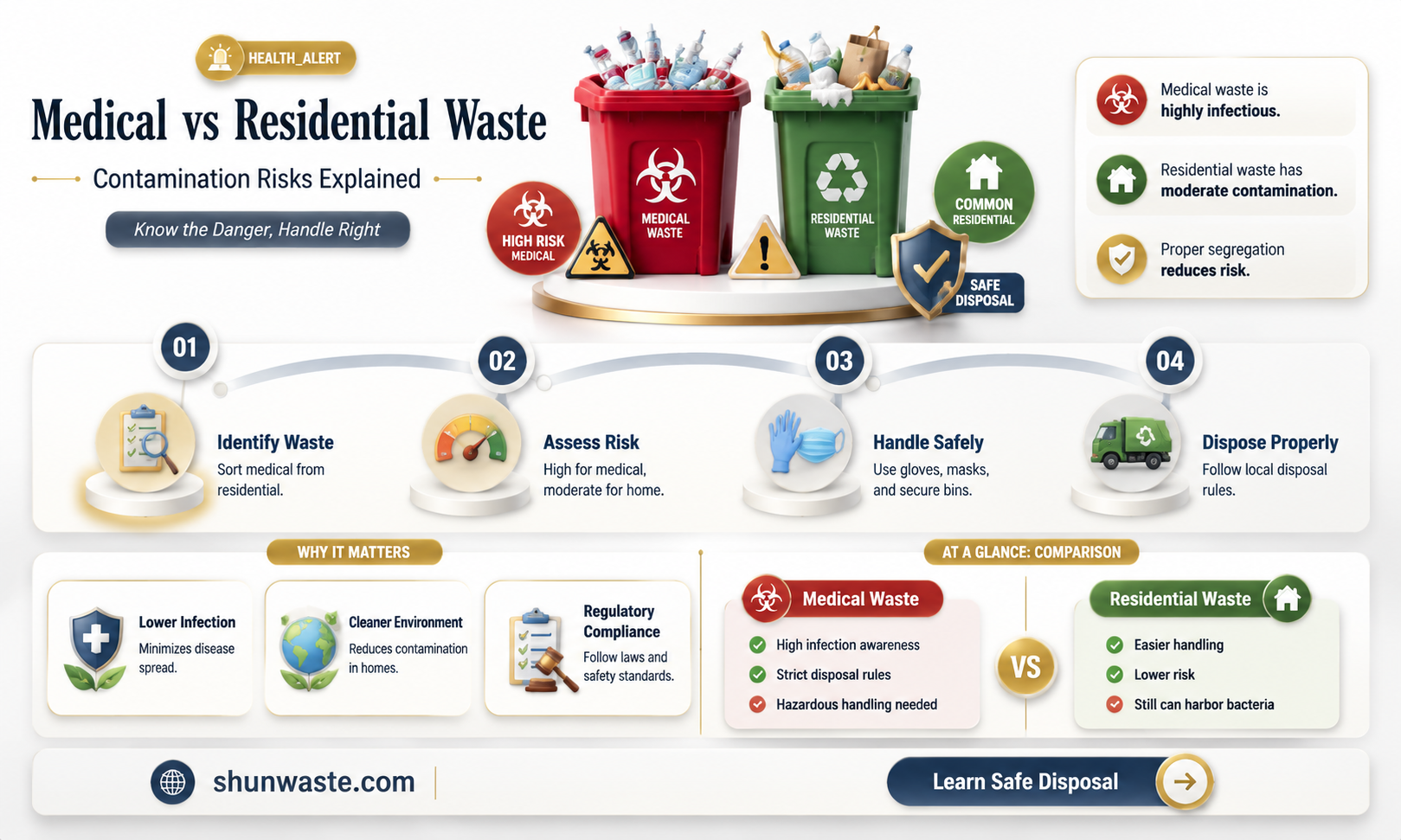 are medical waste more contaminated than residential waste
