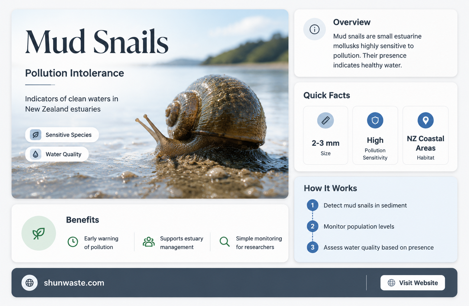 are new zealand mud snails intolerant to pollution