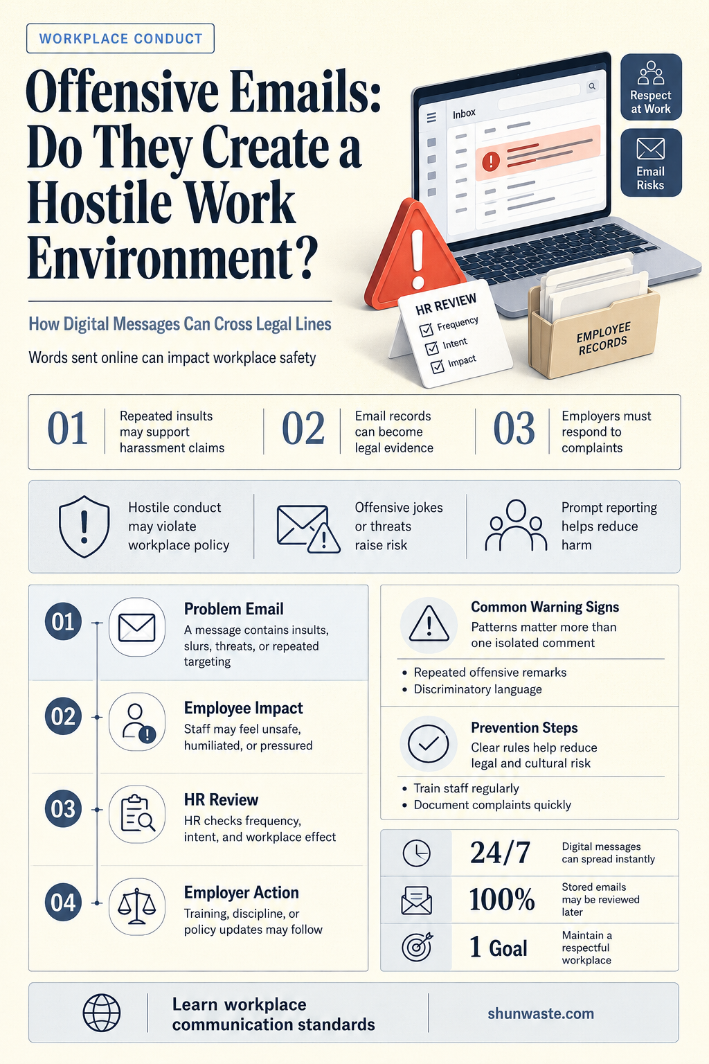 are offensive emails hostile work environment