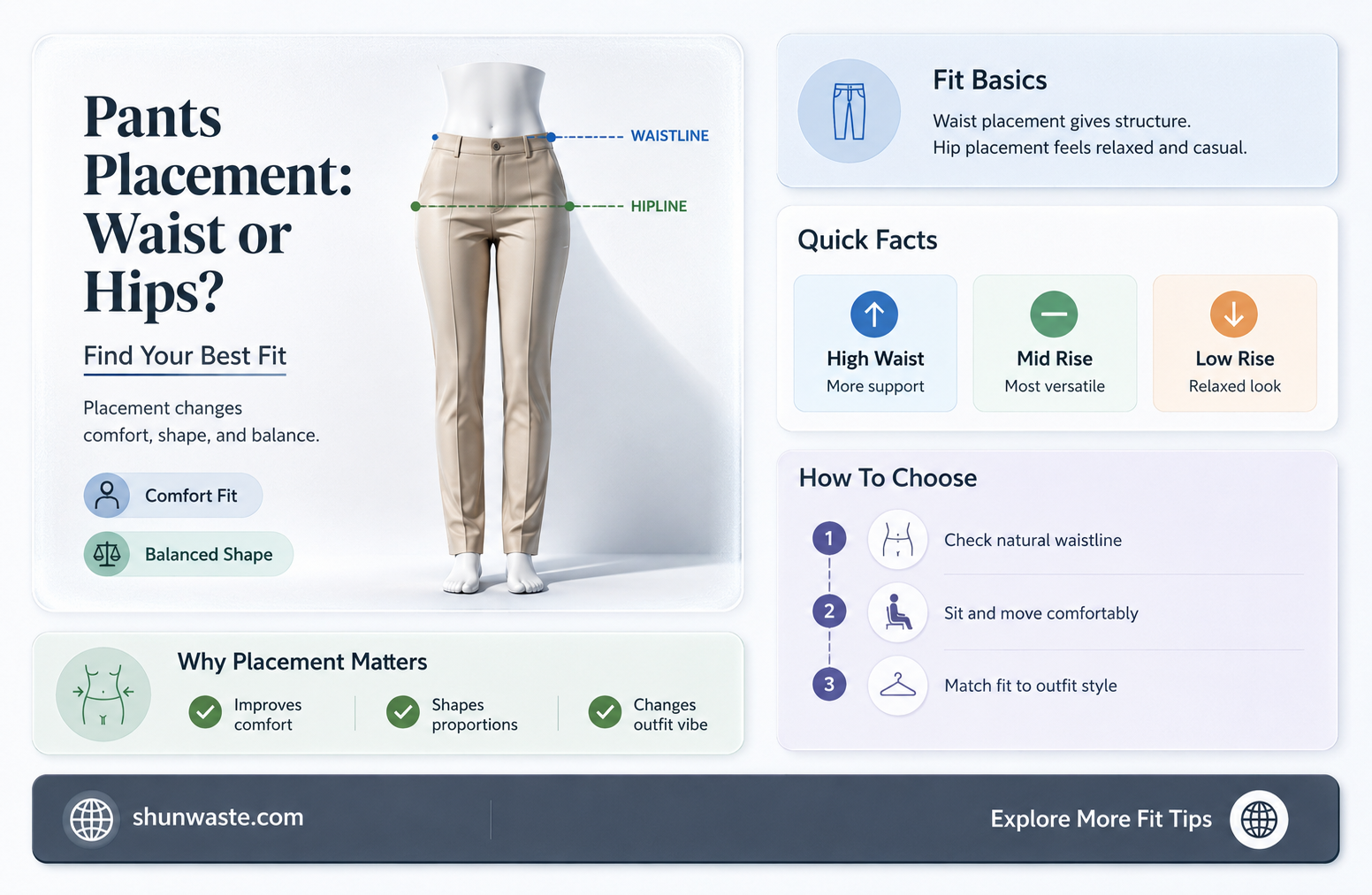 are pants supposed to go around your waste or hips