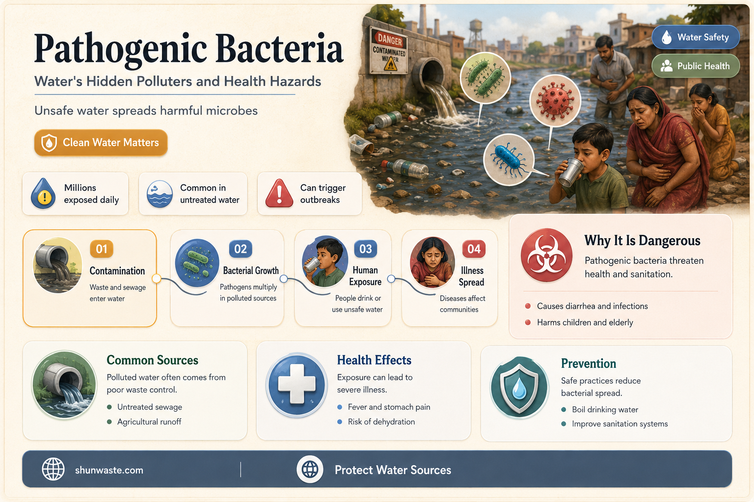 are pathogenic bacteria a water pollution