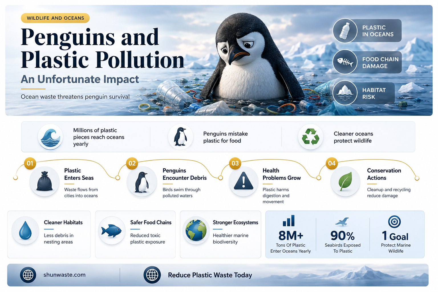 are penguins affected by plastic pollution