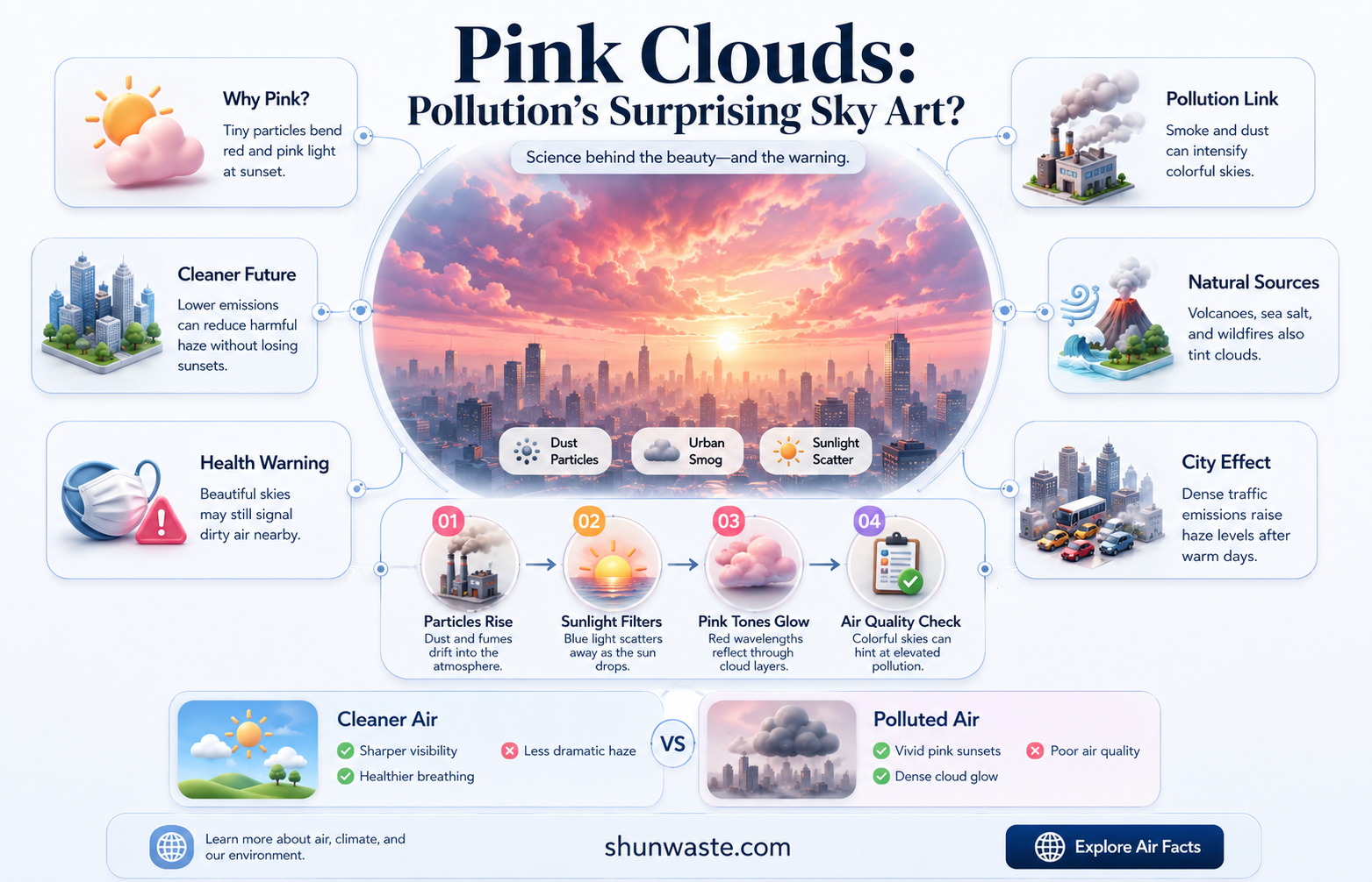 are pink clouds caused by pollution