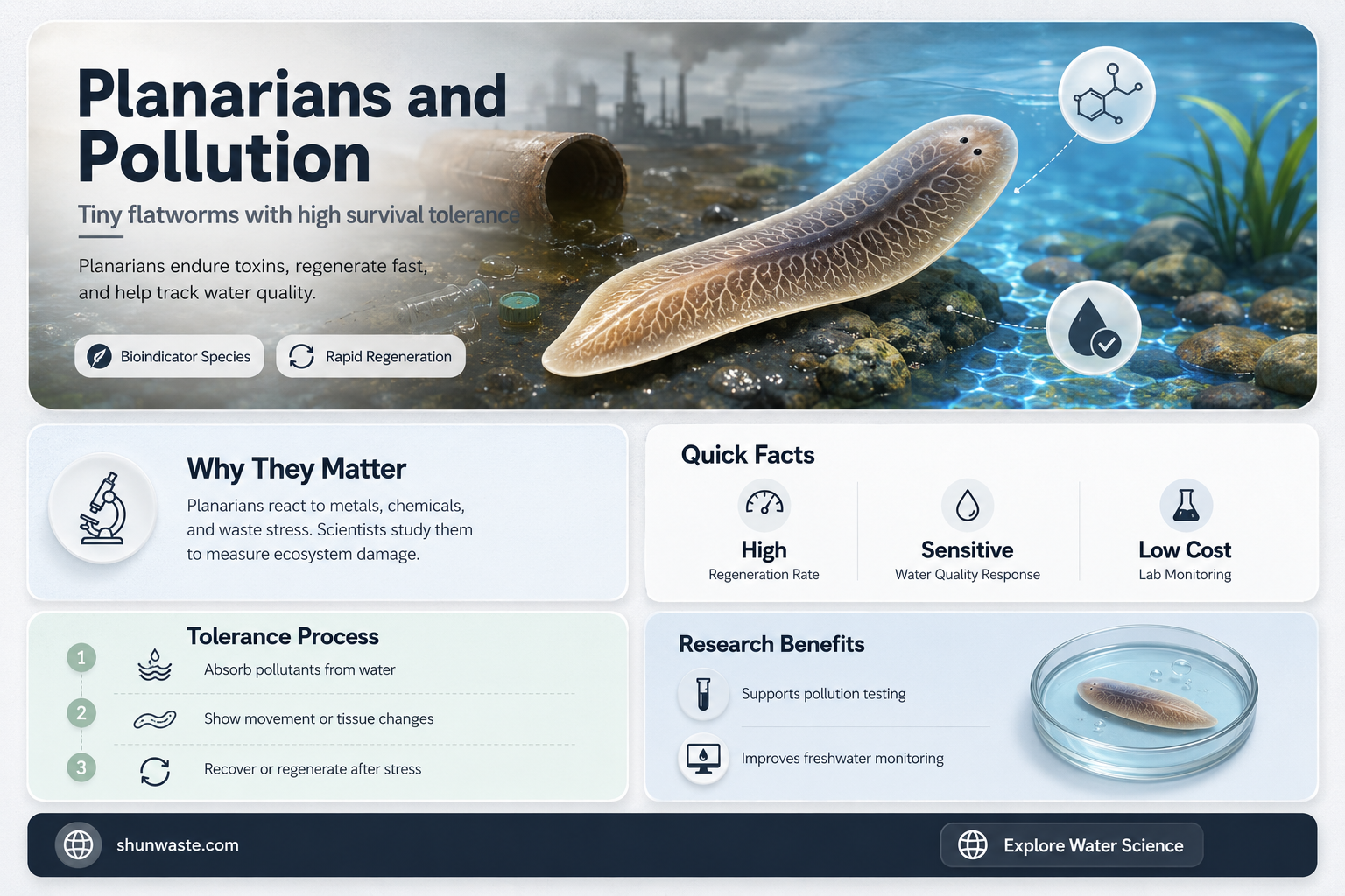 are planarians pollution tolerant