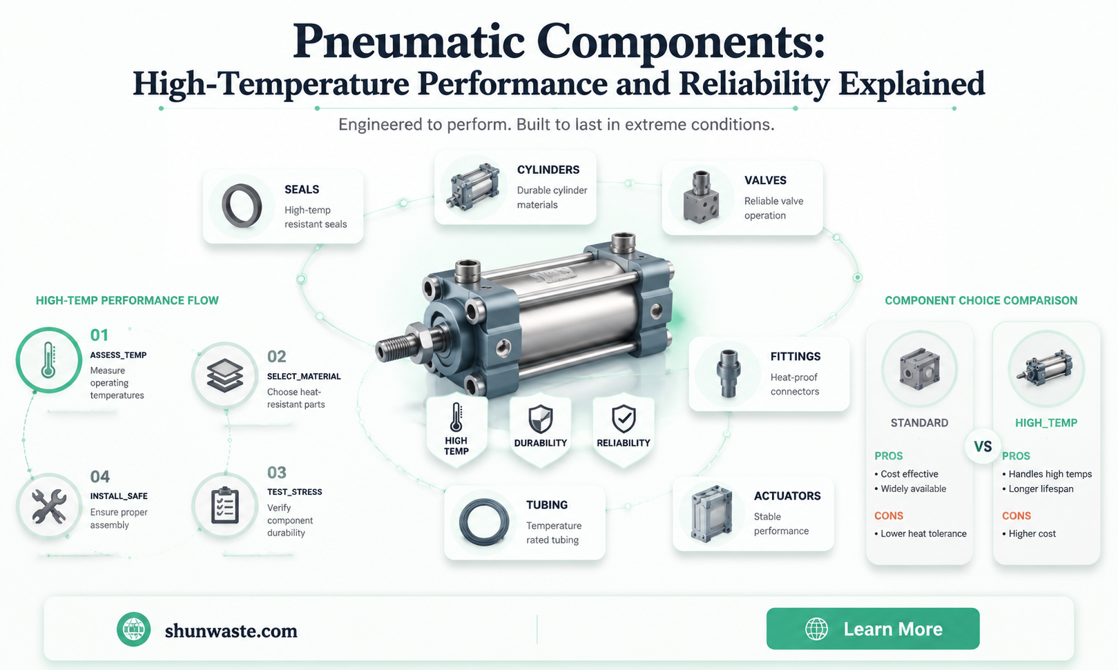 are pneumatic components good for highh temperature environments