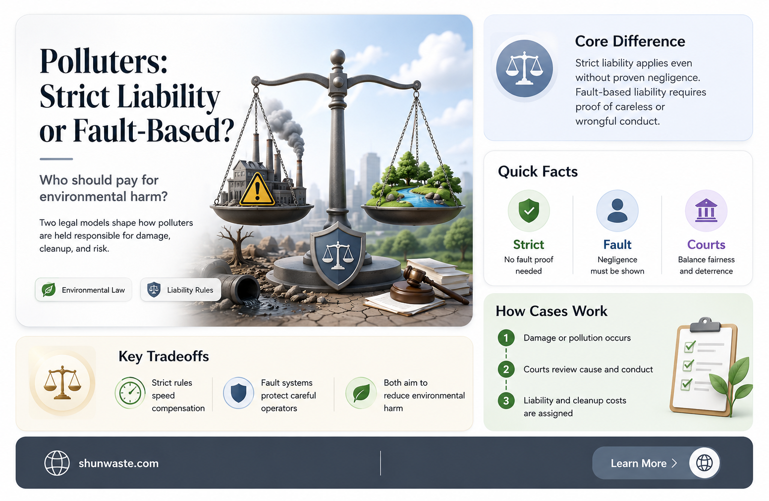 are polluters subject to fault based liability or strict liability