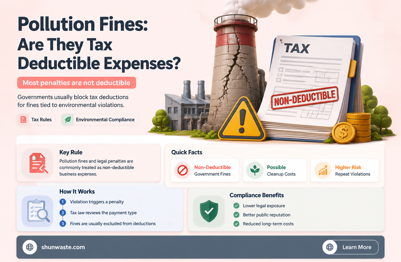 are pollution fines deductible