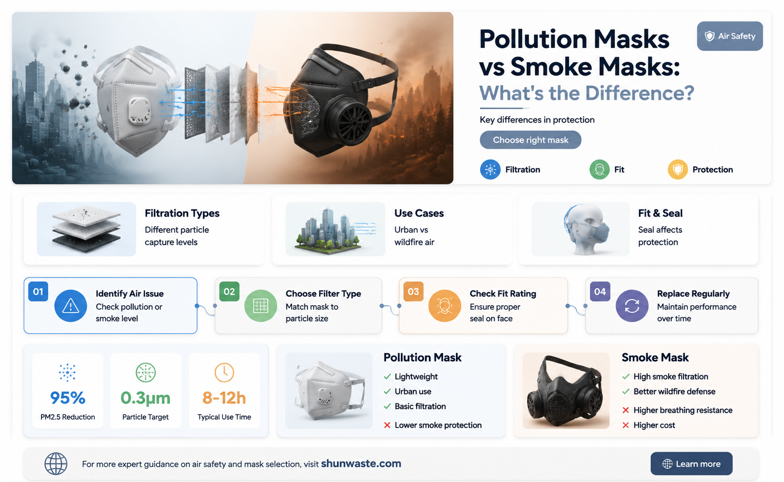 are regular pollution masks the same as smoke masks