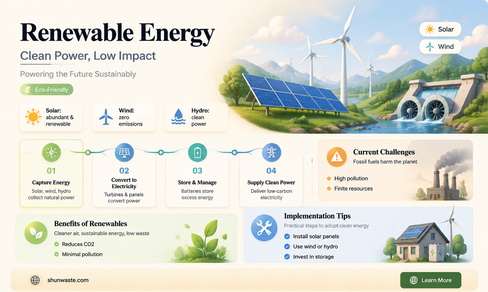 are most renewable resources produce little if any pollution