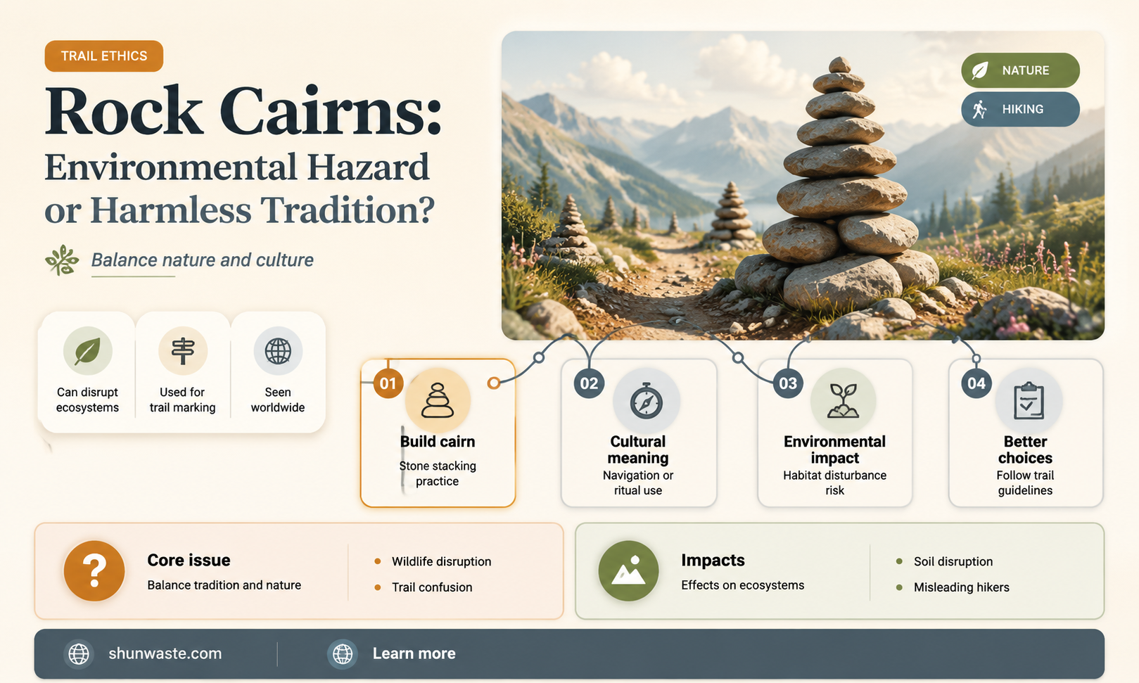 are rock cairns bad for environment
