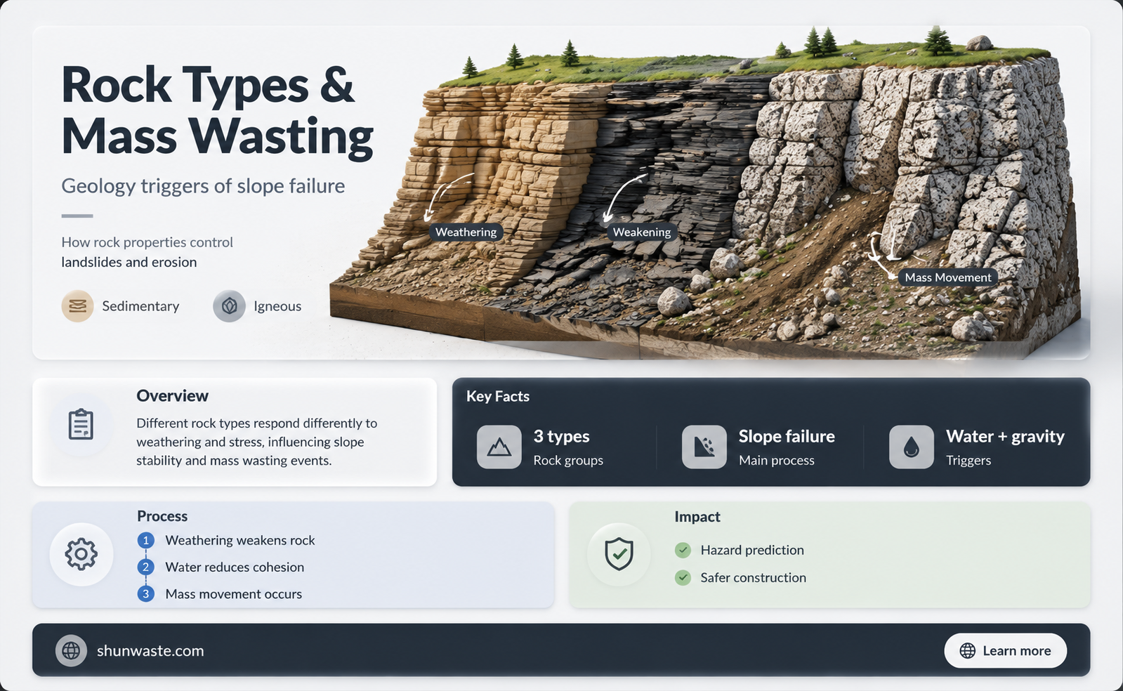 are rock types a trigger for mass wasting