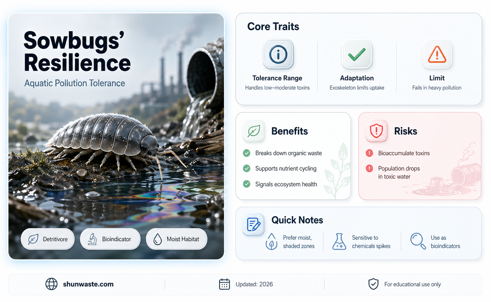 are aquatic sowbugs pollution tolerant
