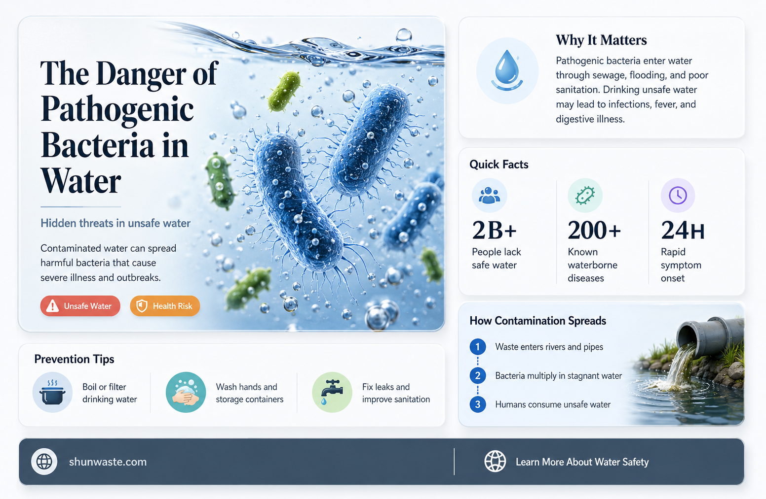are pathogenic bacteria the most dangerous water pollutant