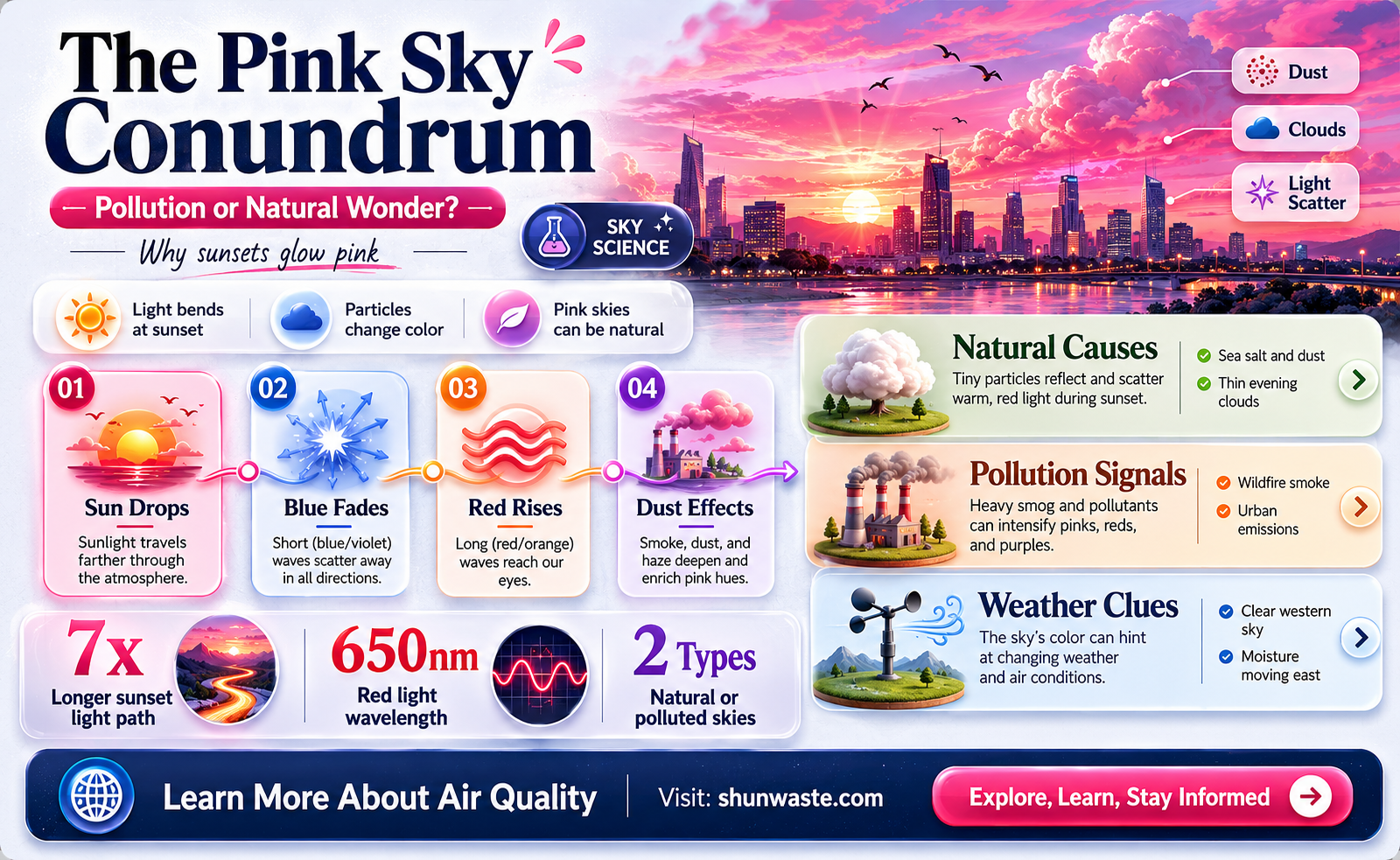 are pink night skies due to pollution