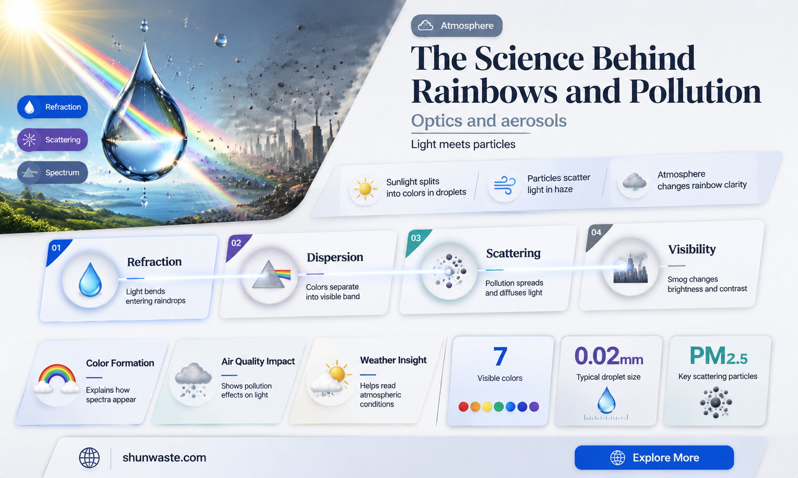 are rainbows caused by pollution