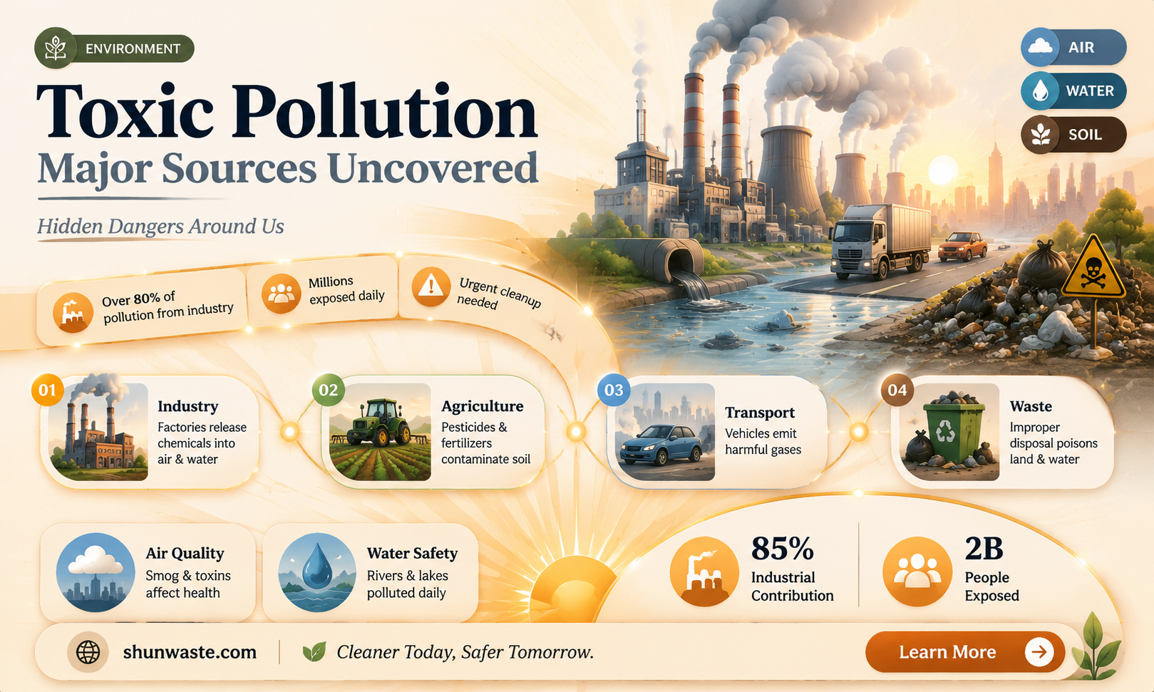 are major source toxic pollution finds