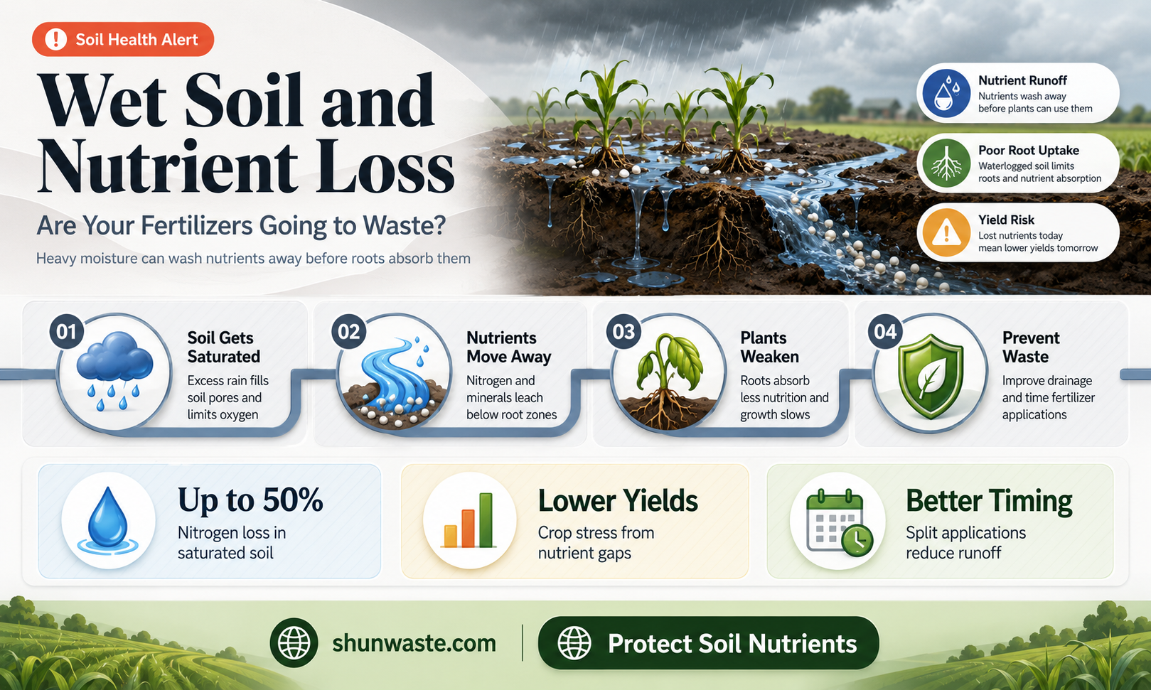are nutrients wasted if the soil is wet