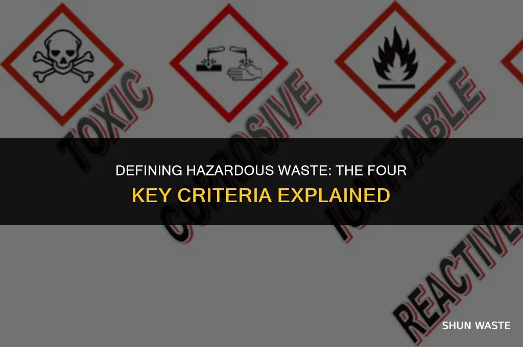 what 4 criteria are used to define hazardous waste