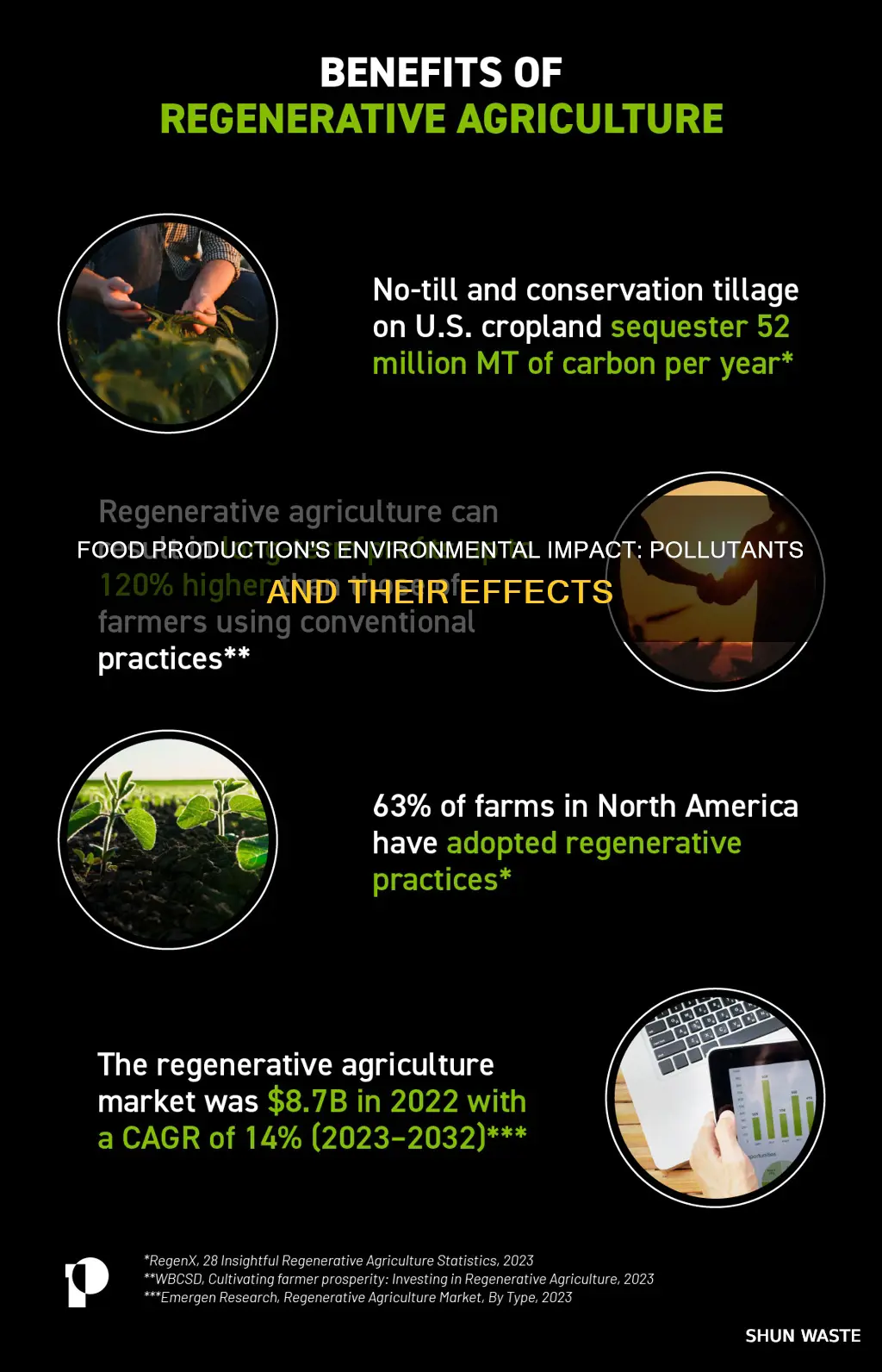 what are some pollutants created from the production of food